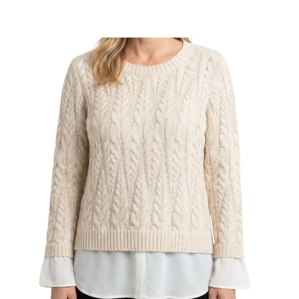 Elle Cream Cable Knit Sweater